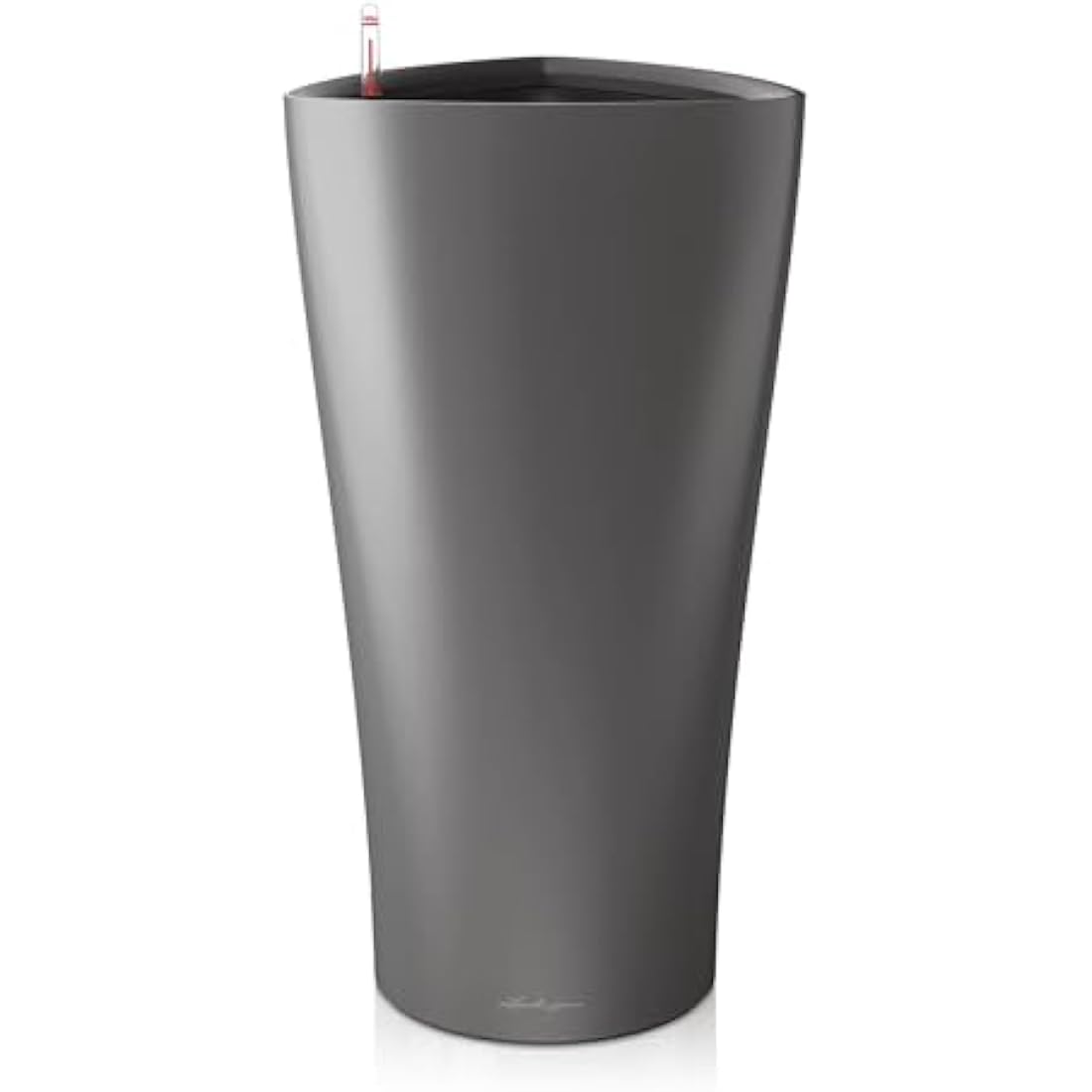 Lechuza Delta 40 Self-Watering Tall Planter – Charcoal Metallic Plastic
