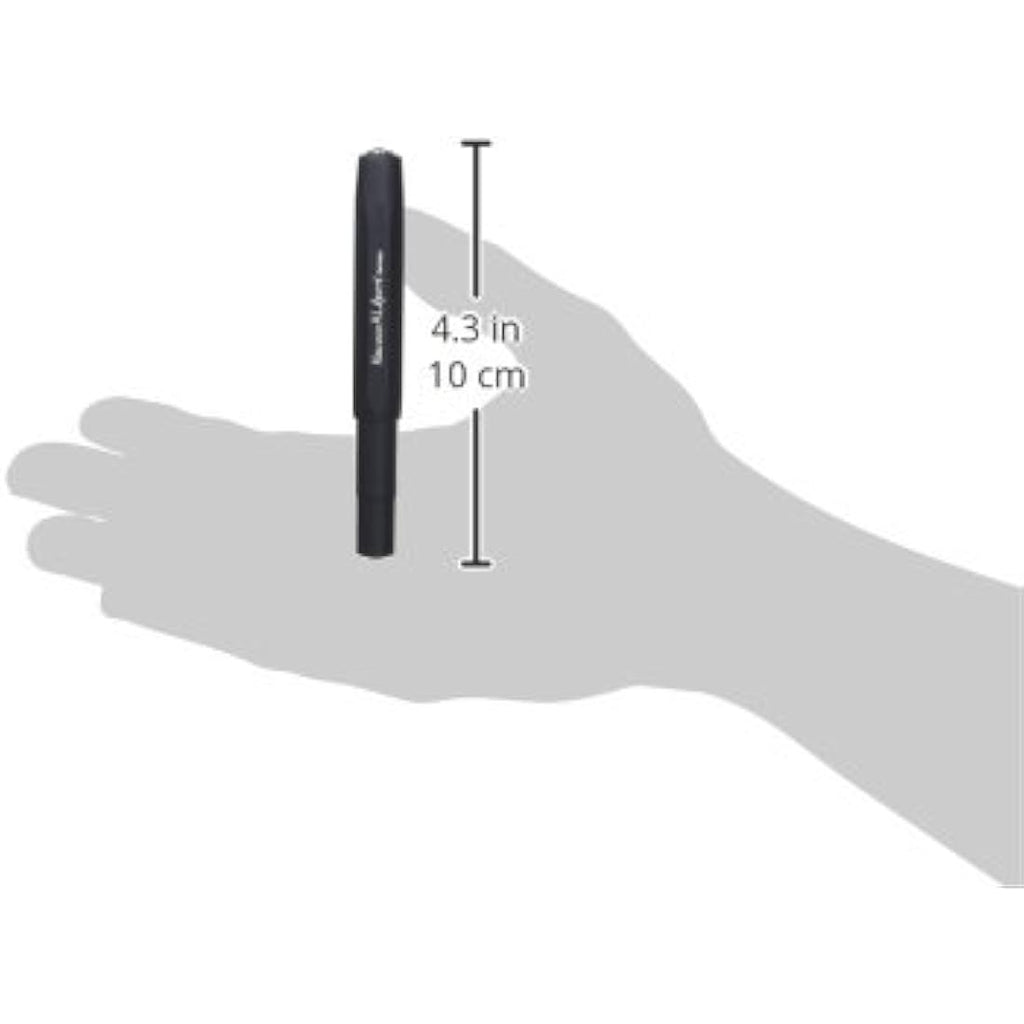 Kaweco AL Sport Rollerball Pen – Black Aluminium Pocket Pen, 0.7mm