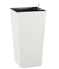 Dehner Elise Self-Watering Plastic Planter – Glossy White, 25x47x25cm