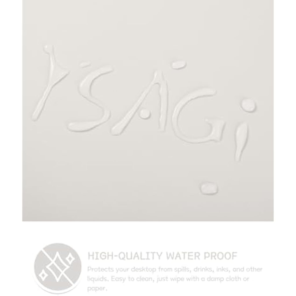 YSAGi PVC Leather Desk Pad – Waterproof Non-Slip Writing Mat, Gray (80x40cm)