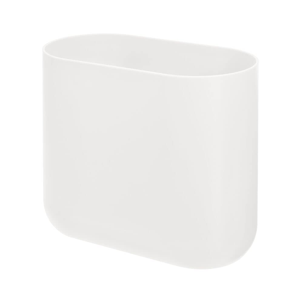 iDesign Recycled Plastic Slim Oval Waste Basket, The Cade Collection – 10.625” x 5.5” x 9.75”, Coconut