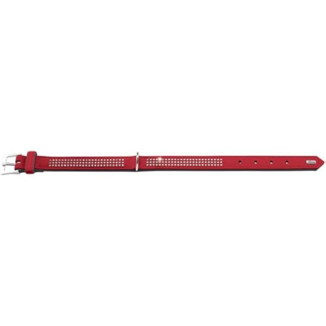 Hunter Softie Deluxe Dog Collar – Red Leather with Swarovski Elements