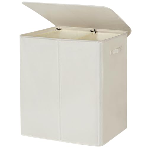Chrislley 180L Double Laundry Basket with Lid and Removable Bags