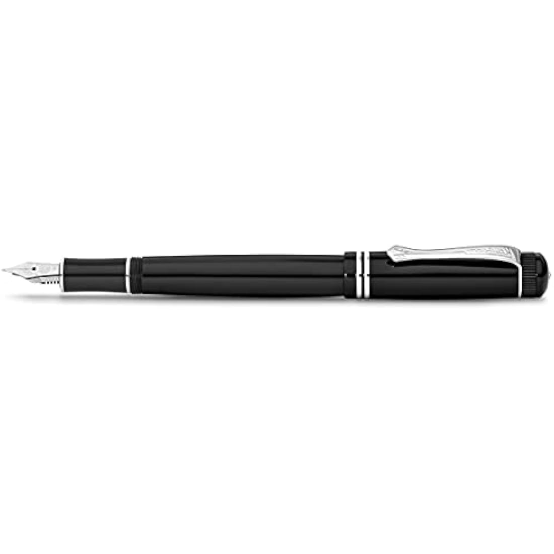 Kaweco DIA2 Fountain Pen – Premium Black Resin with Chrome Trim, Nib B