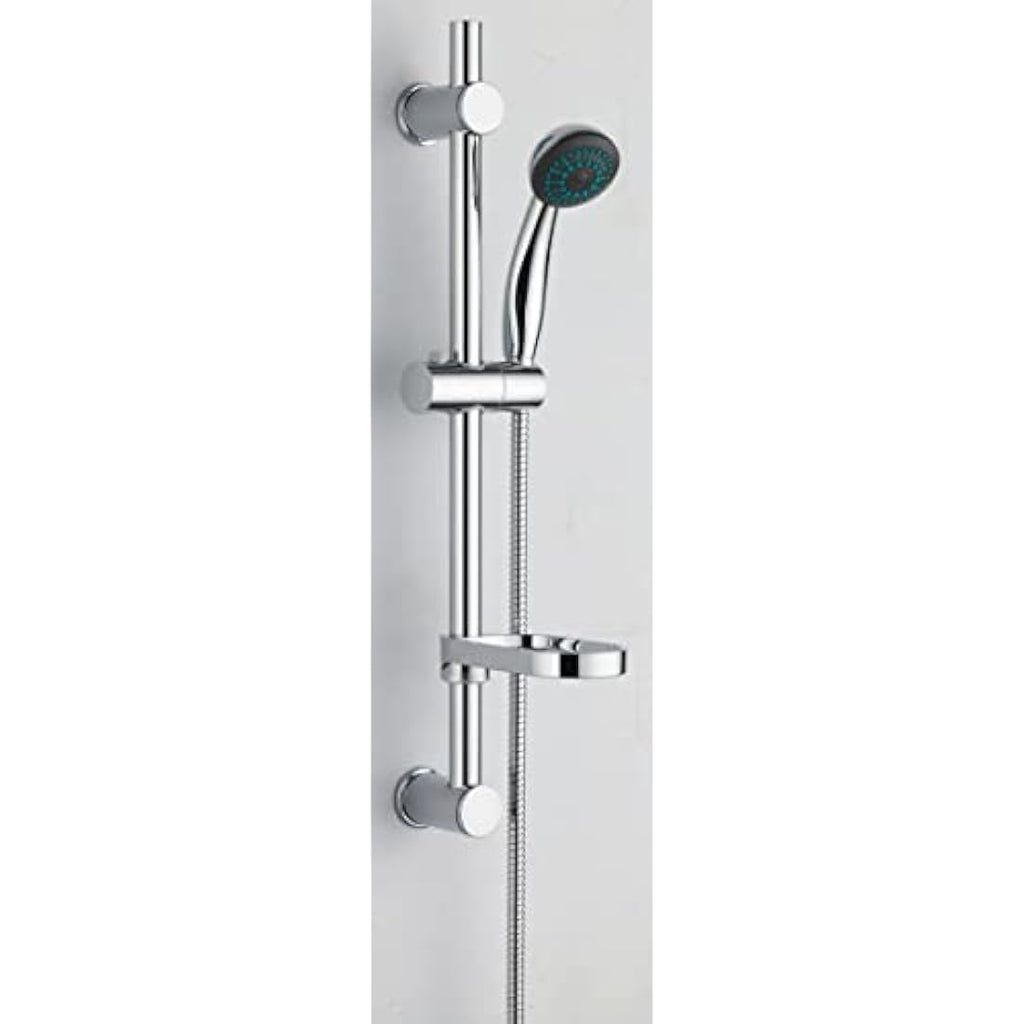 Dura Round Shower Riser Rail Kit - Chrome Wall Slide Bar
