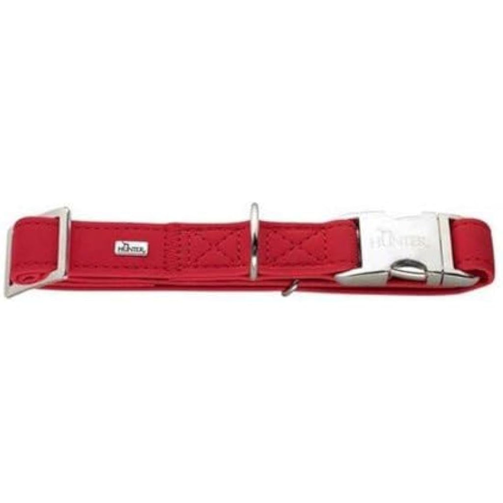 Hunter Softie Alu-Strong Dog Collar – Red Nubuck Style – 40-55 cm
