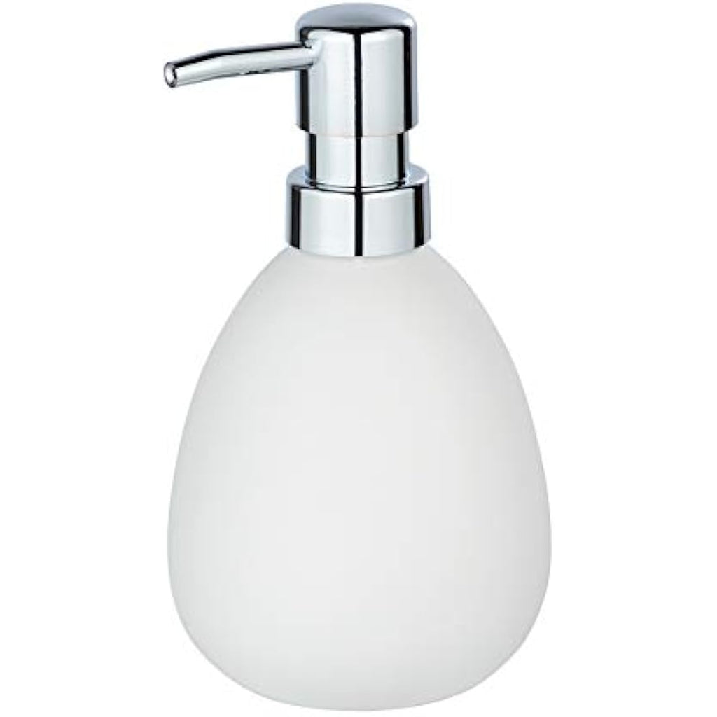 WENKO Polaris Soap Dispenser – Matt White Ceramic Liquid Soap Pump