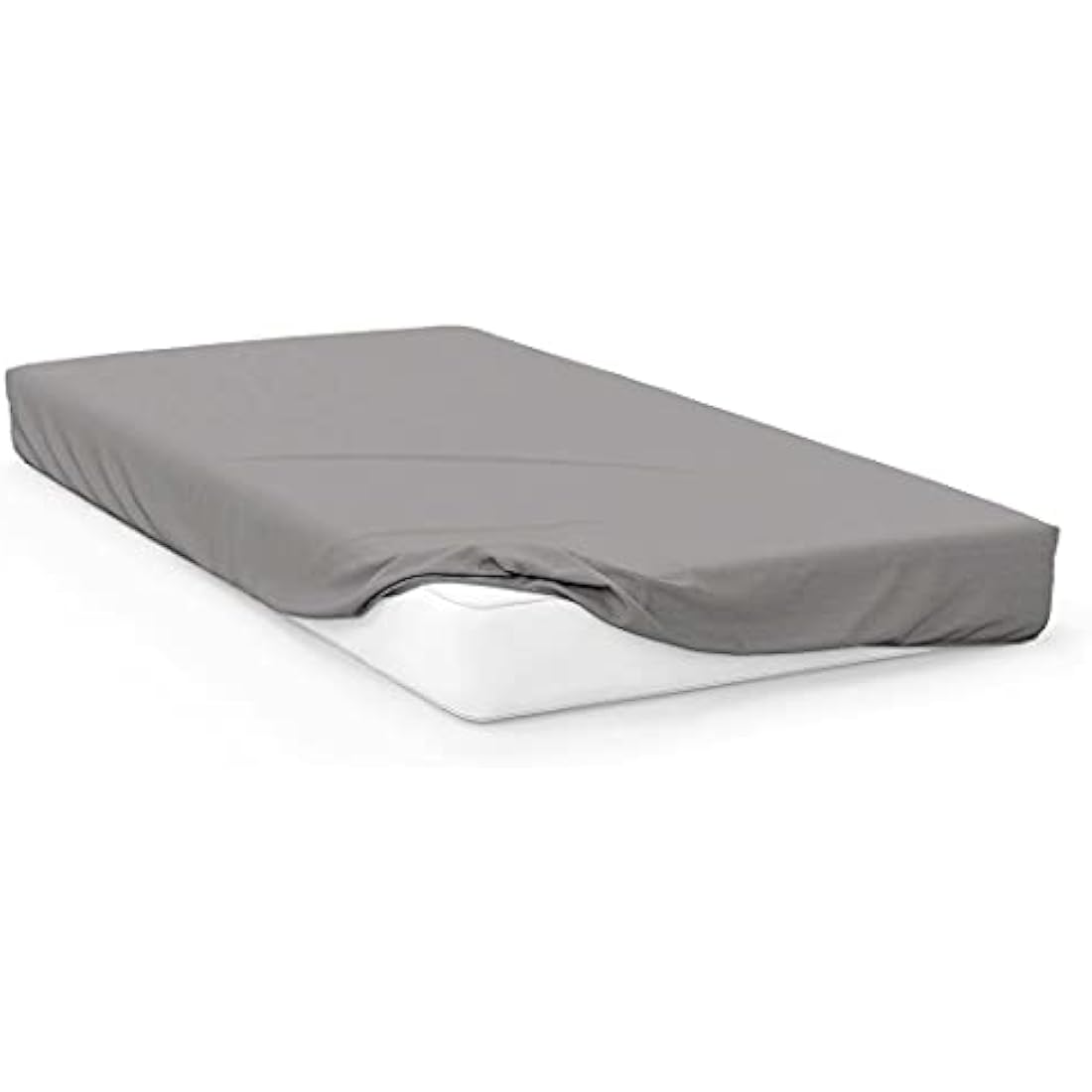 Soleil d'ocre Cotton Fitted Sheet – 90 x 190 cm Single Bed – Grey