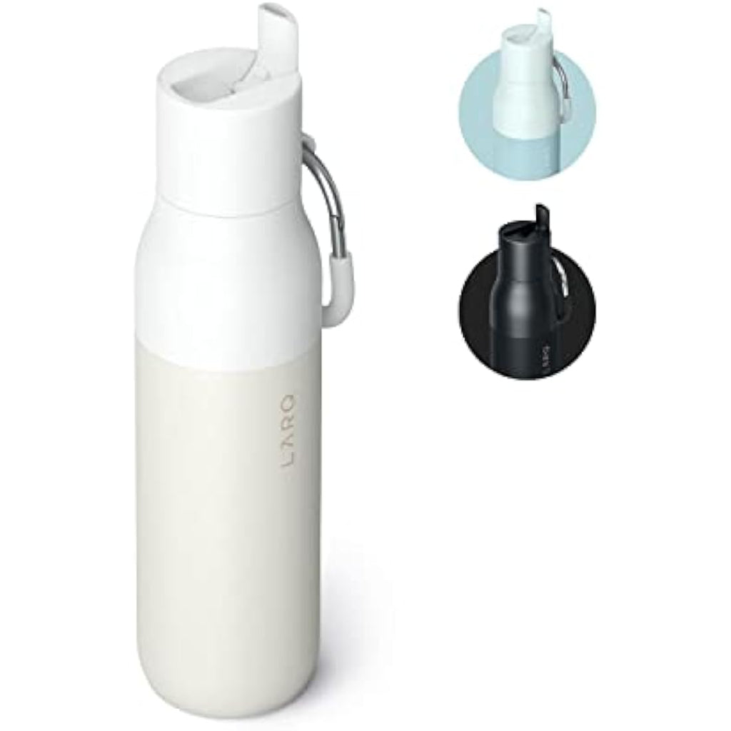 LARQ Flip Top 17oz Insulated Stainless Steel Water Bottle – Granite White