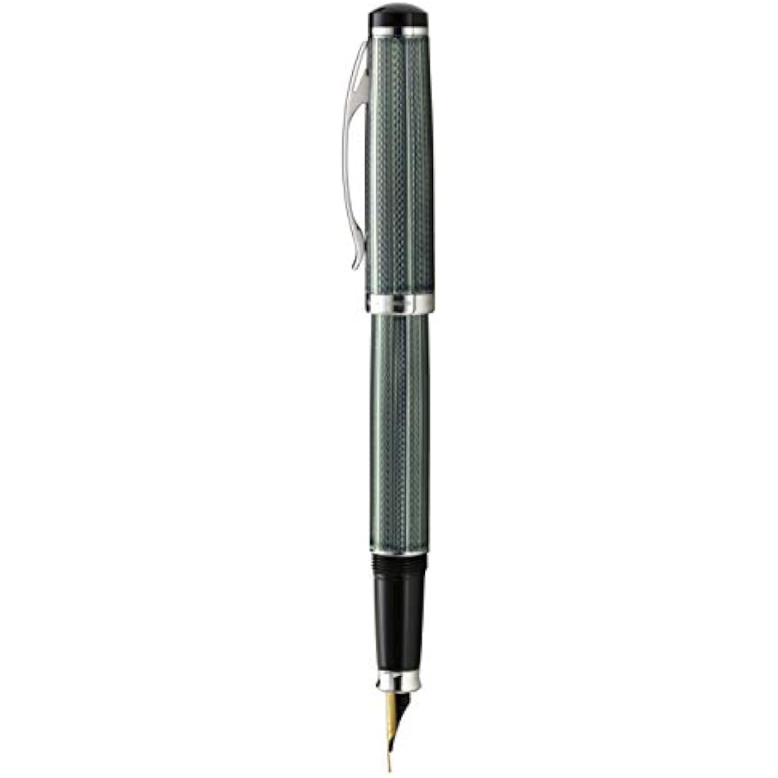 Xezo Incognito Fountain Pen | Fine Nib | Zinc Green & Platinum Plating
