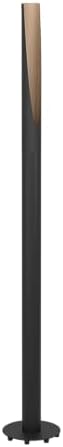 Eglo Barbotto LED Floor Lamp – Black Steel & Wood Uplighter, 54"