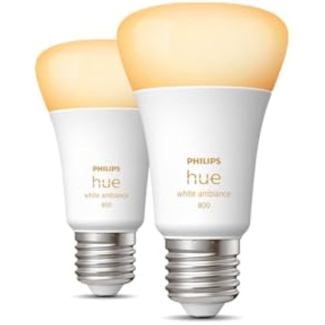 Philips Hue White Ambiance E27 Smart LED Bulb - 800 Lumen (2 Pack)