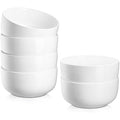 Jassceram 6-Inch Ceramic Cereal Bowls - 28oz White Porcelain Set of 6