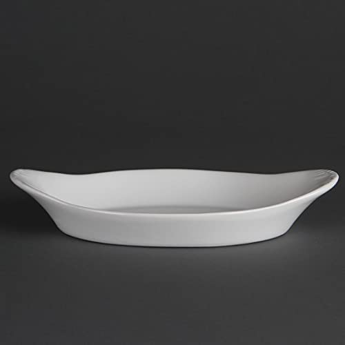 Olympia Whiteware Oval Eared Porcelain Serving Dishes - White - 6 Pack