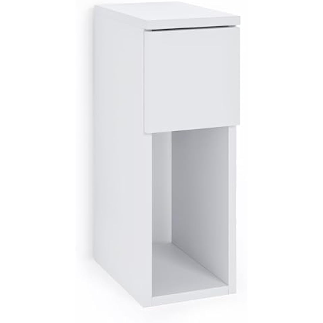 Jolof Store Narrow Bedside Table – Slim White End Table with Drawer