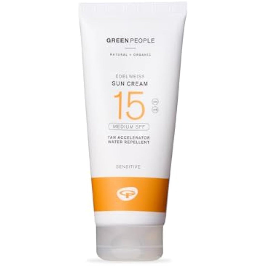 Green People SPF15 Sun Cream with Tan Accelerator | Reef Safe, 200ml