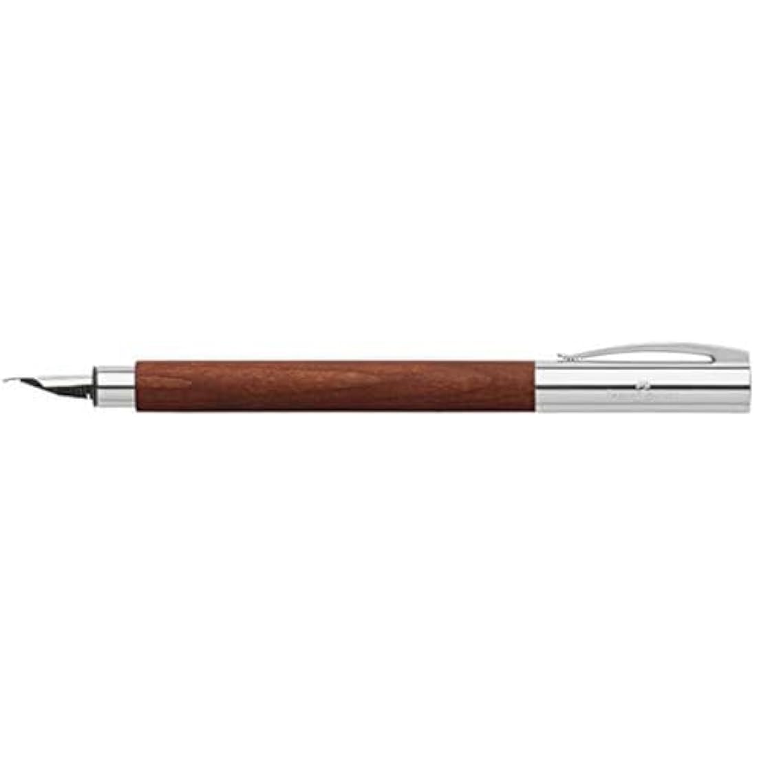 Faber-Castell Ambition Pear Wood Fountain Pen - Broad Nib with Converter