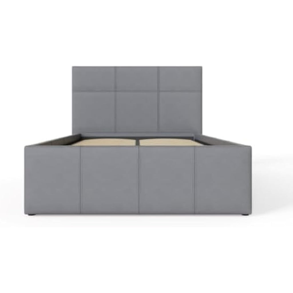 GFW Single Grey Faux Leather Ottoman Storage Bed with Gas Lift