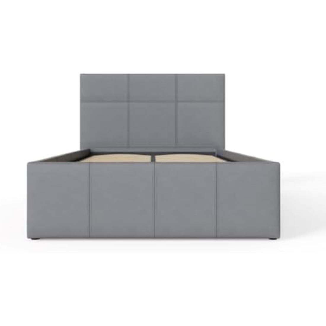 GFW Single Grey Faux Leather Ottoman Storage Bed with Gas Lift