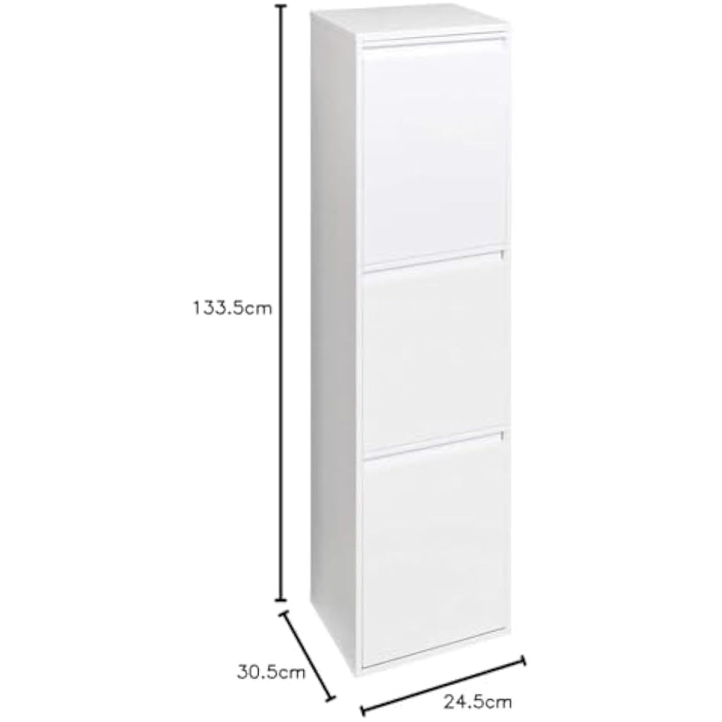 Arregui Basic CR301-B 3-Compartment Steel Recycling Bin | 51L White
