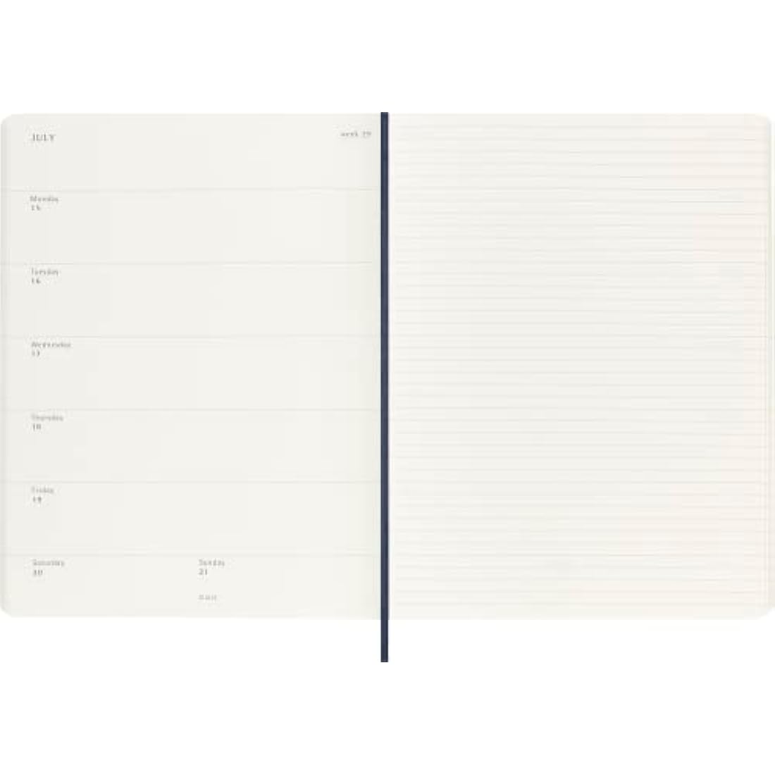 Moleskine 2024 Weekly Agenda | XL Soft Cover Planner – Sapphire Blue