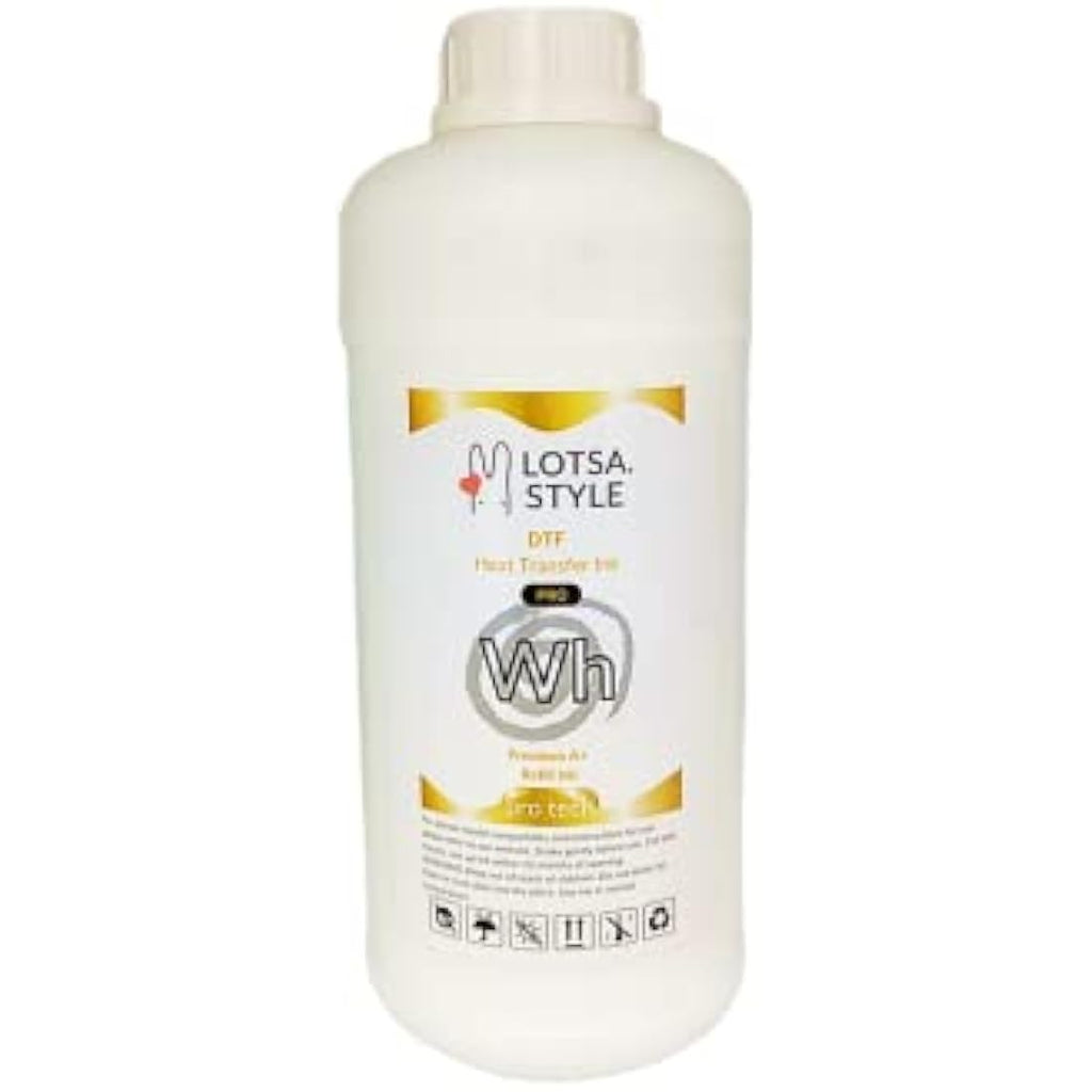 LOTSA. STYLE Premium White DTF Ink Refill for Wide Format Printers – 1000ml