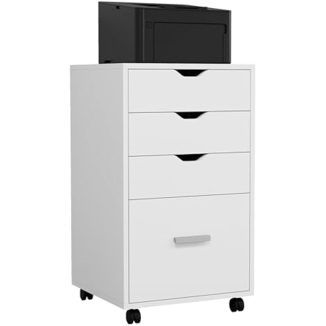 YITAHOME 4-Drawer Mobile File Cabinet | Rolling Under Desk Storage, White