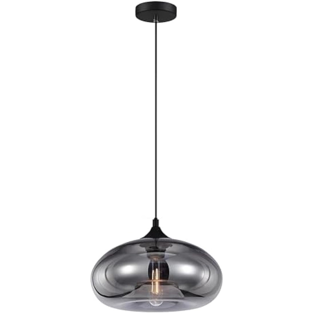 Jolof Store Industrial Glass Pendant Light – Silver Vintage Hanging Lamp