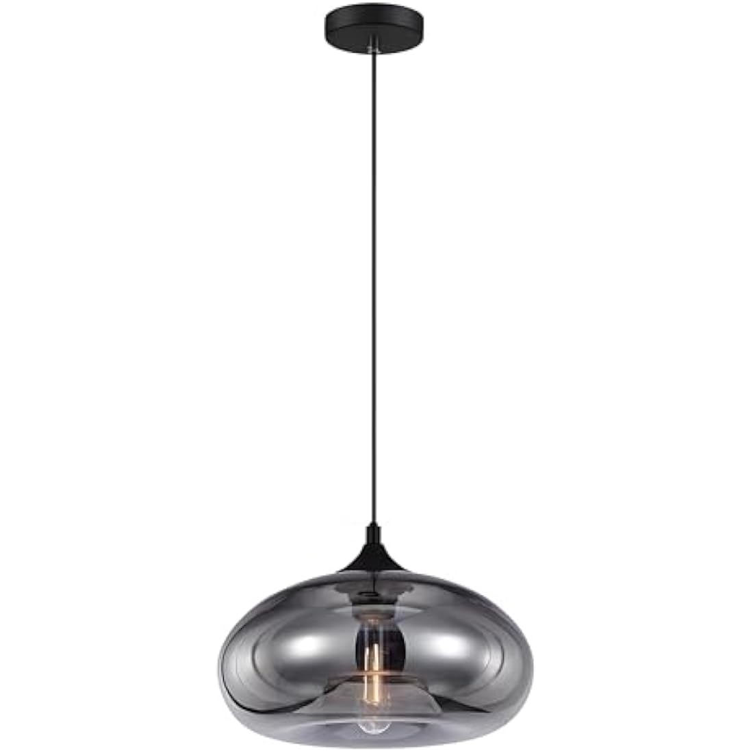 Jolof Store Industrial Glass Pendant Light – Silver Vintage Hanging Lamp