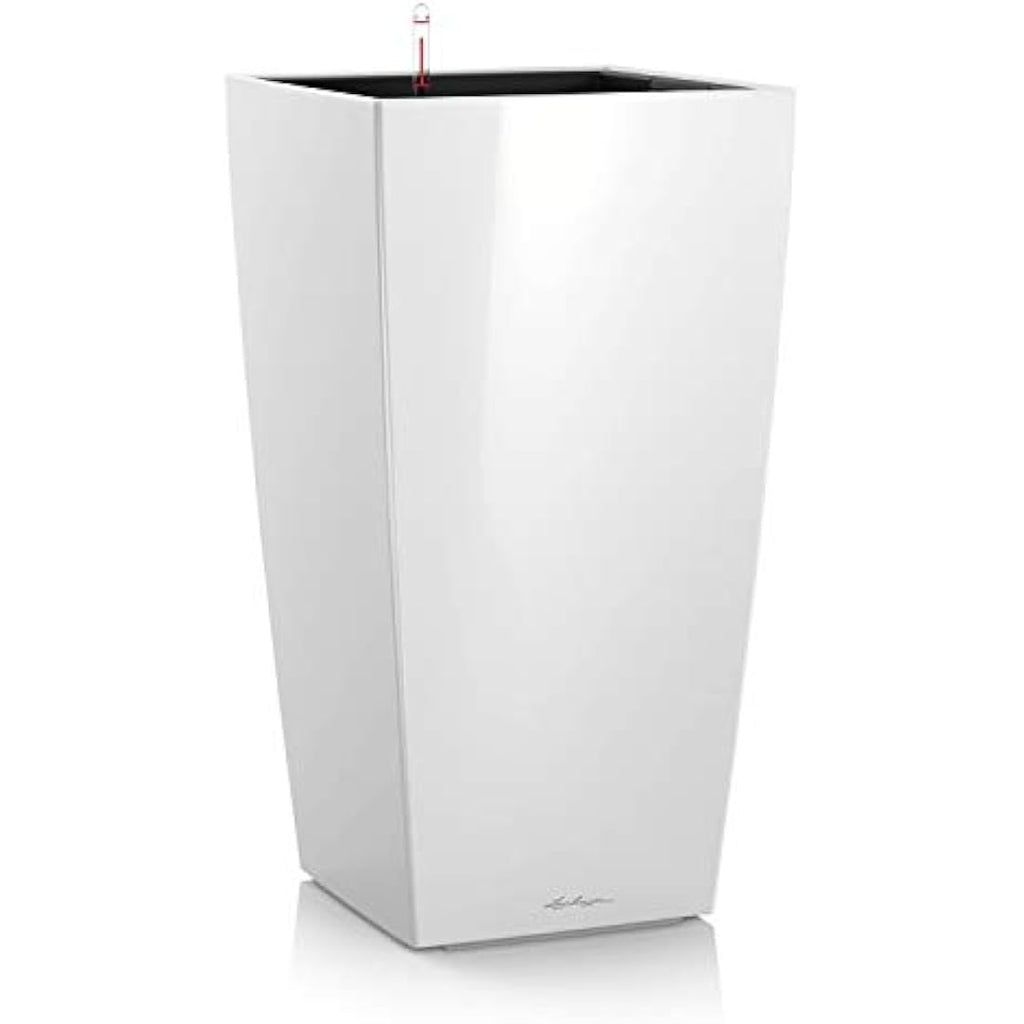 LECHUZA CUBICO Premium 40 Self-Watering Planter - White High Gloss