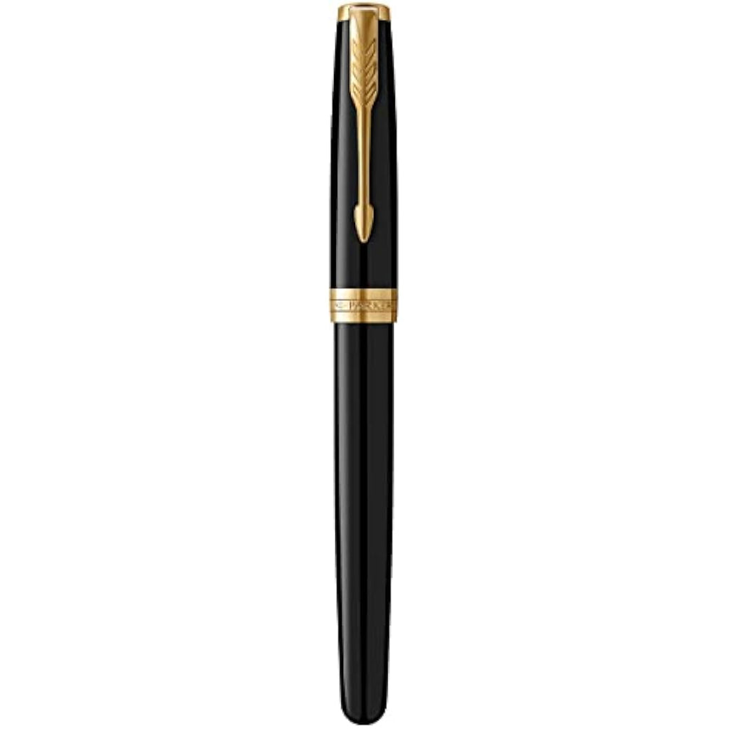 Parker Sonnet Fountain Pen – Black Lacquer with Gold Trim, Fine Nib