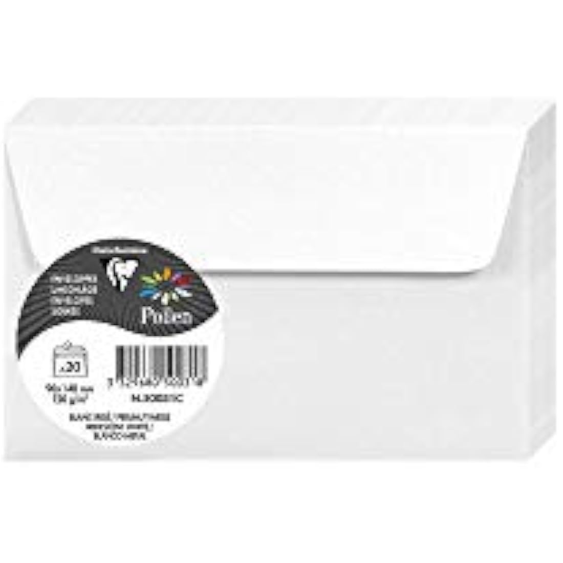Clairefontaine Pollen Iridescent Envelopes | White 90x140mm | 20 Pack