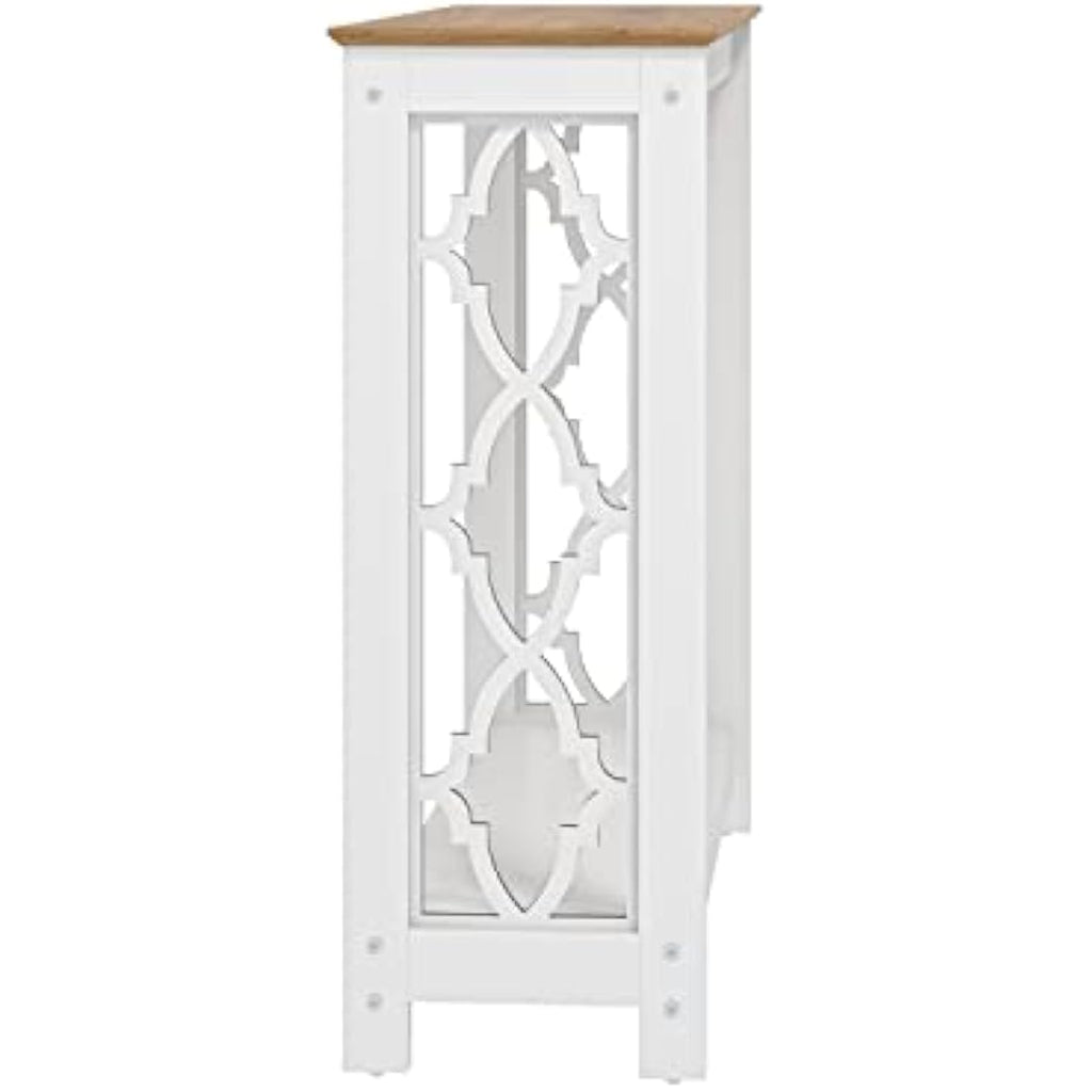Galano Nova Console Table – Distressed Oak & White Entryway Cabinet