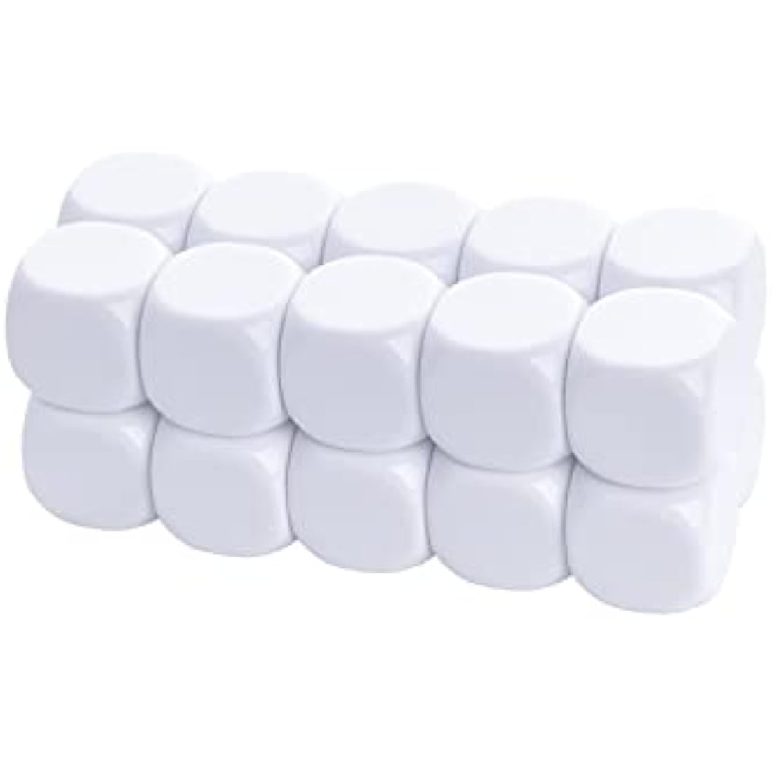 Jolof Store 22mm Blank White Acrylic Dice - 100PCS Six Sided Cubes
