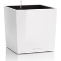 Lechuza Cube 40 Self-Watering Planter | High-Gloss White Plastic Pot
