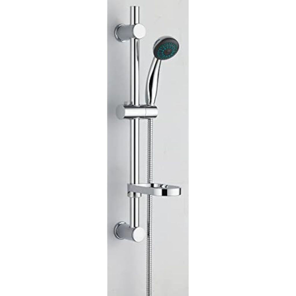 Dura Round Shower Riser Rail Kit - Chrome Wall Slide Bar