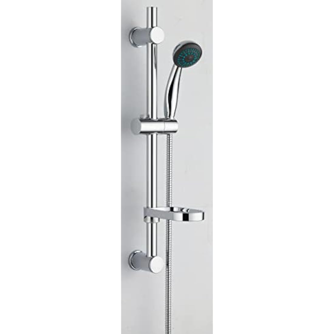 Dura Round Shower Riser Rail Kit - Chrome Wall Slide Bar