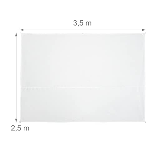 Relaxdays Rectangular Sun Shade Sail – 2.5x3.5m UV Resistant White