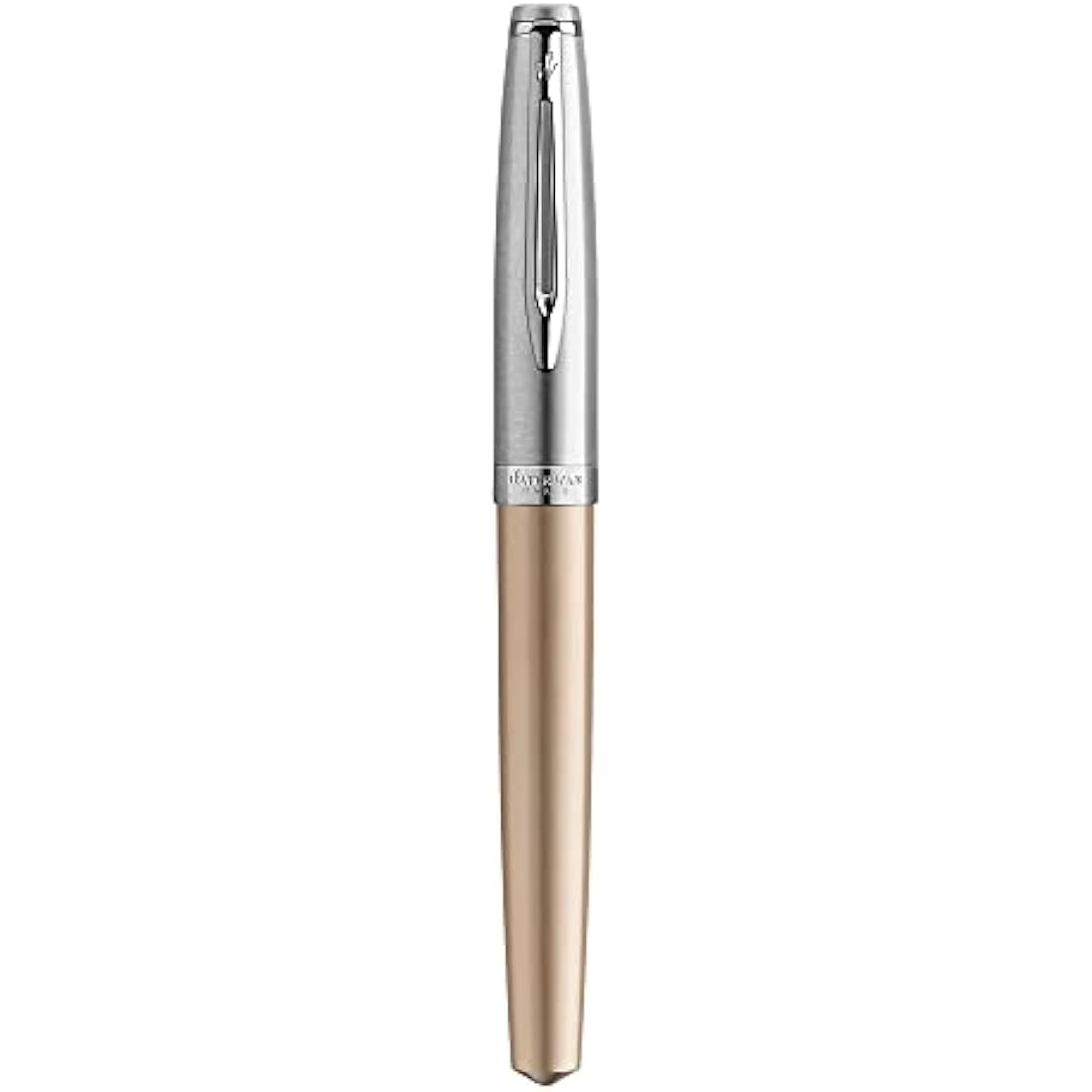 Waterman Emblème Deluxe Fountain Pen – Gold with Chrome Trim, Fine Nib