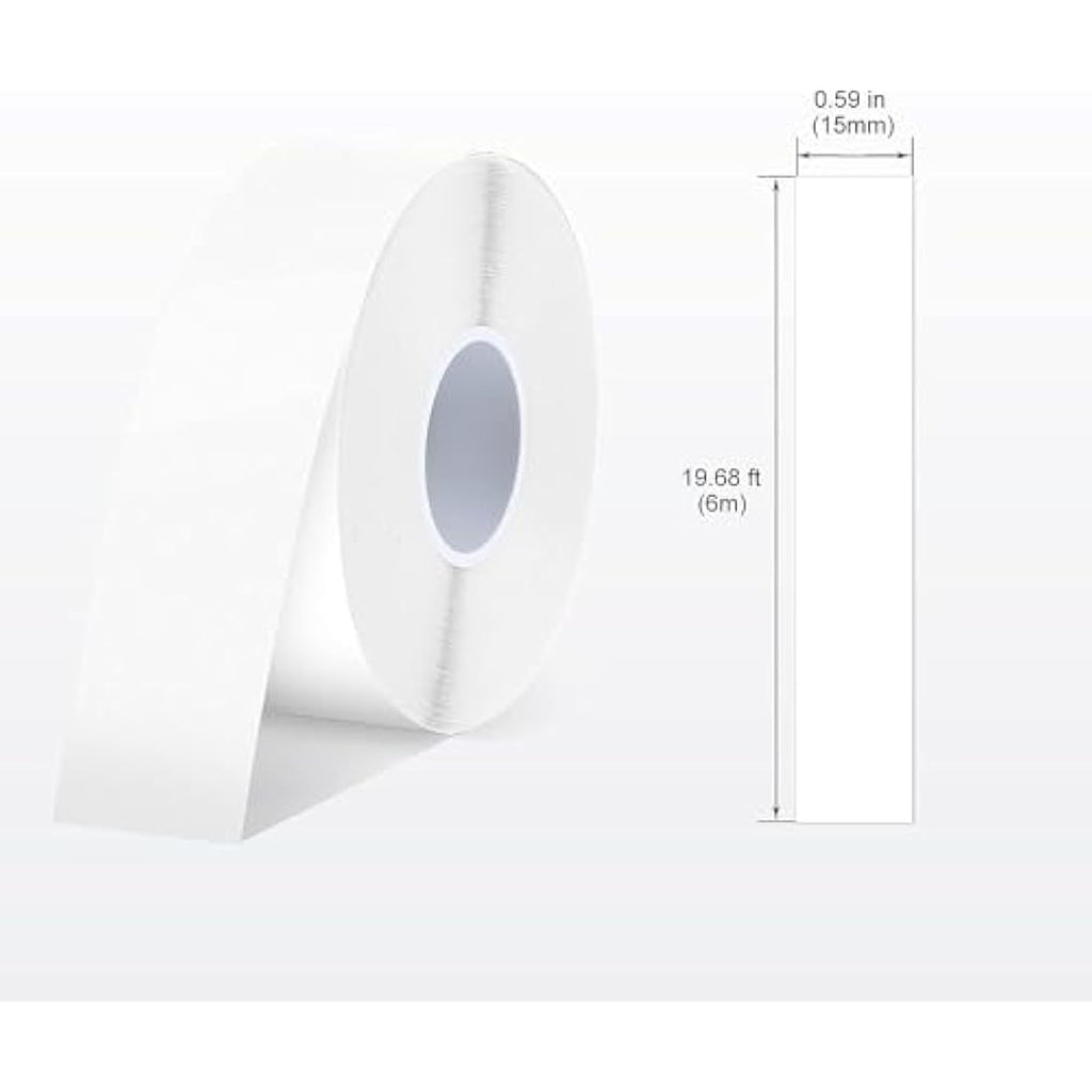 SUPVAN Label Maker Tape | 4 Rolls 15mm x 6m Waterproof Thermal Refills