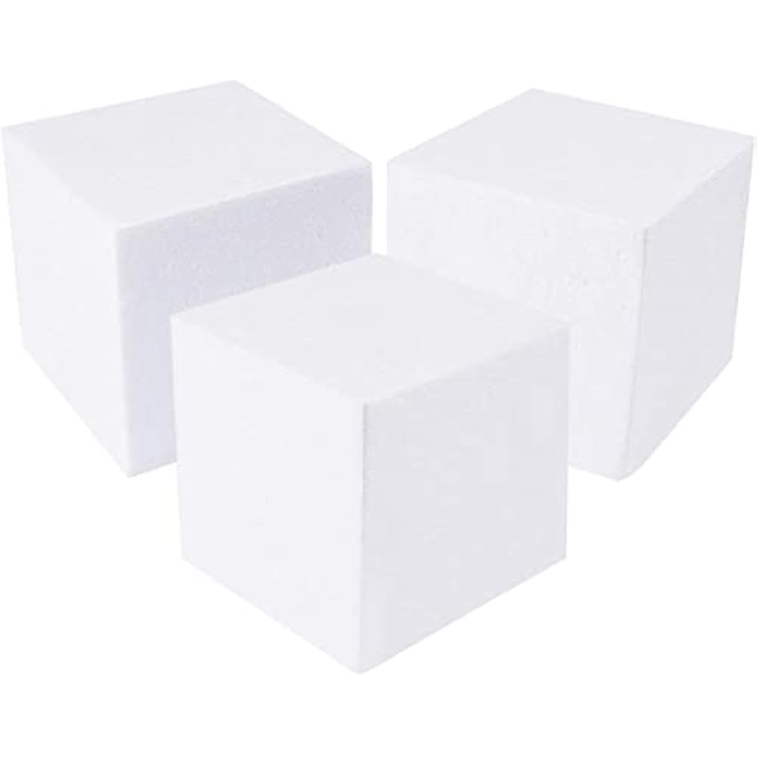 White Foam Cubes - 4 Pack Polystyrene Blocks for Crafts