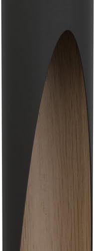 Eglo Barbotto 4-Light LED Pendant – Black Metal & Oak Wood Look