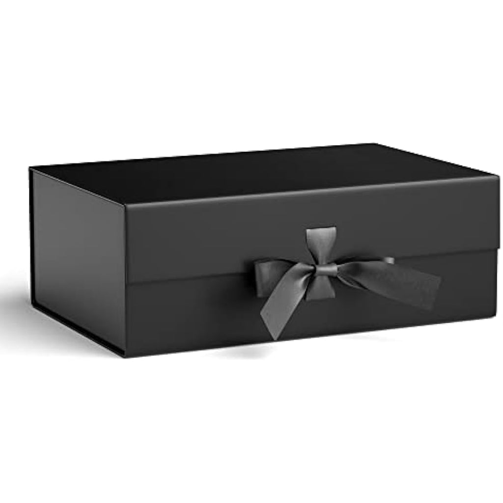 GIFTSAY Large Magnetic Gift Box | Black Collapsible Paper Box for Weddings