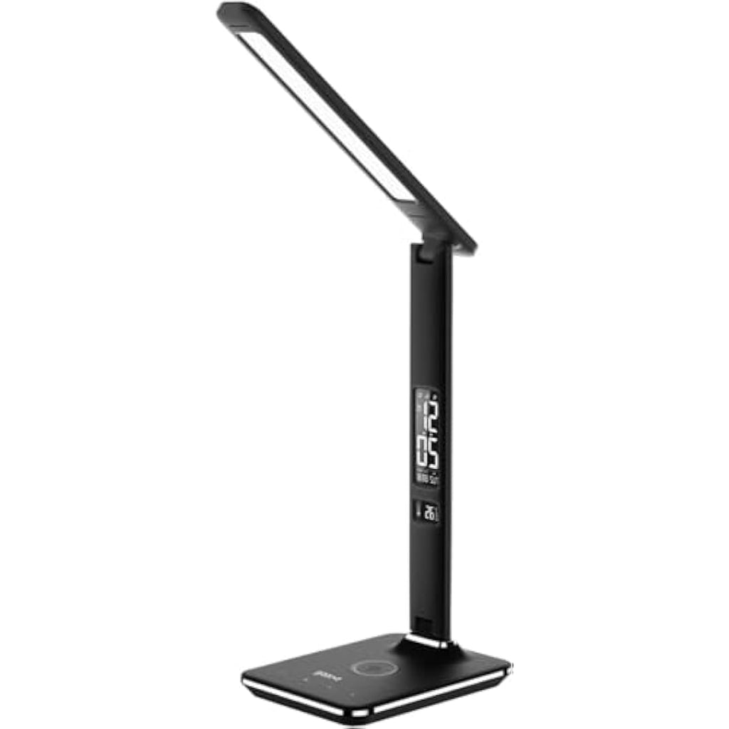 Groov-e Ares LED Desk Lamp | Wireless Charger & Alarm Clock - Black
