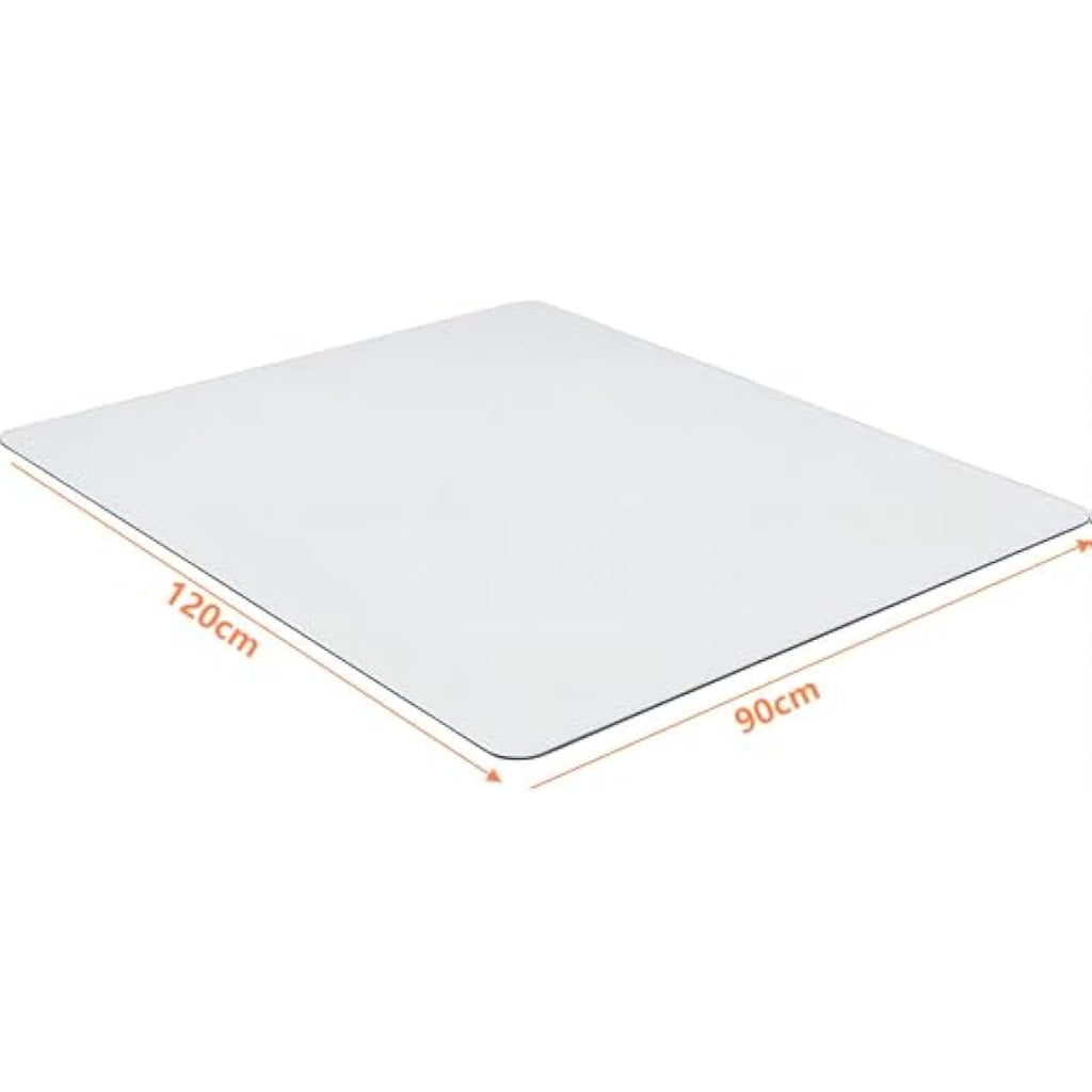Tcyzest Tempered Glass Chair Mat | 90x120cm Heavy Duty Floor Protector