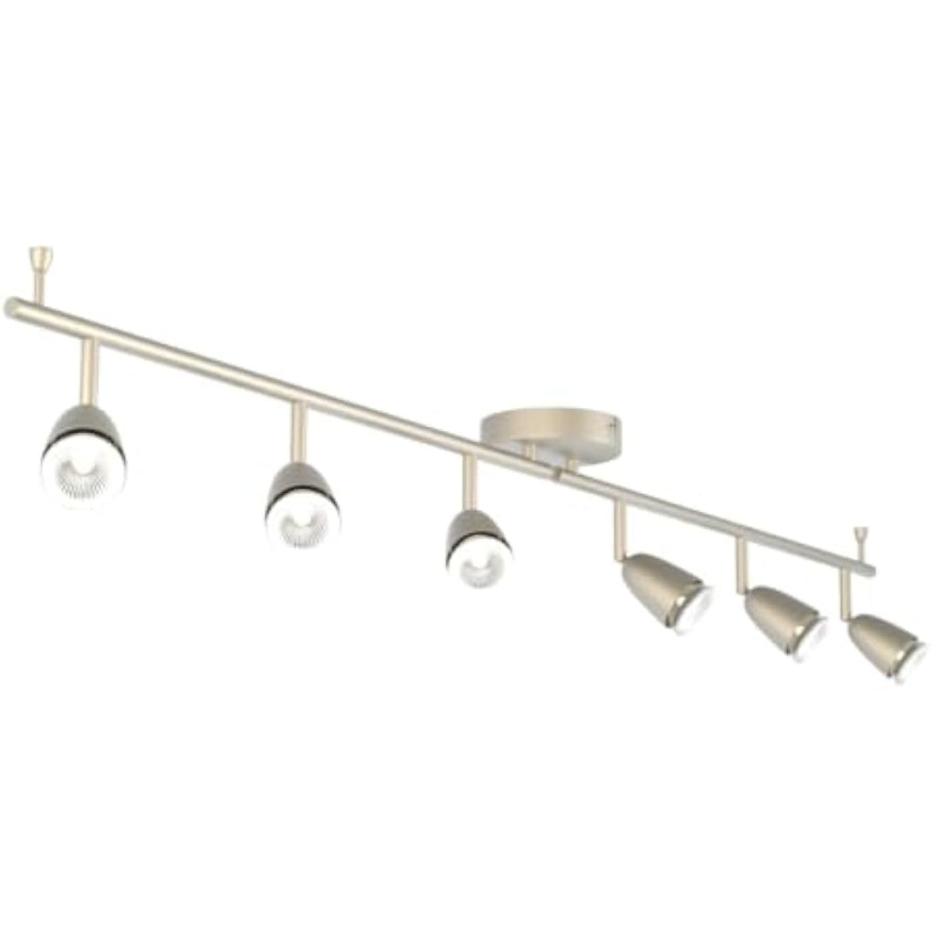 National Lighting Amalfi 6-Way Adjustable Ceiling Spotlight Bar - Satin Silver