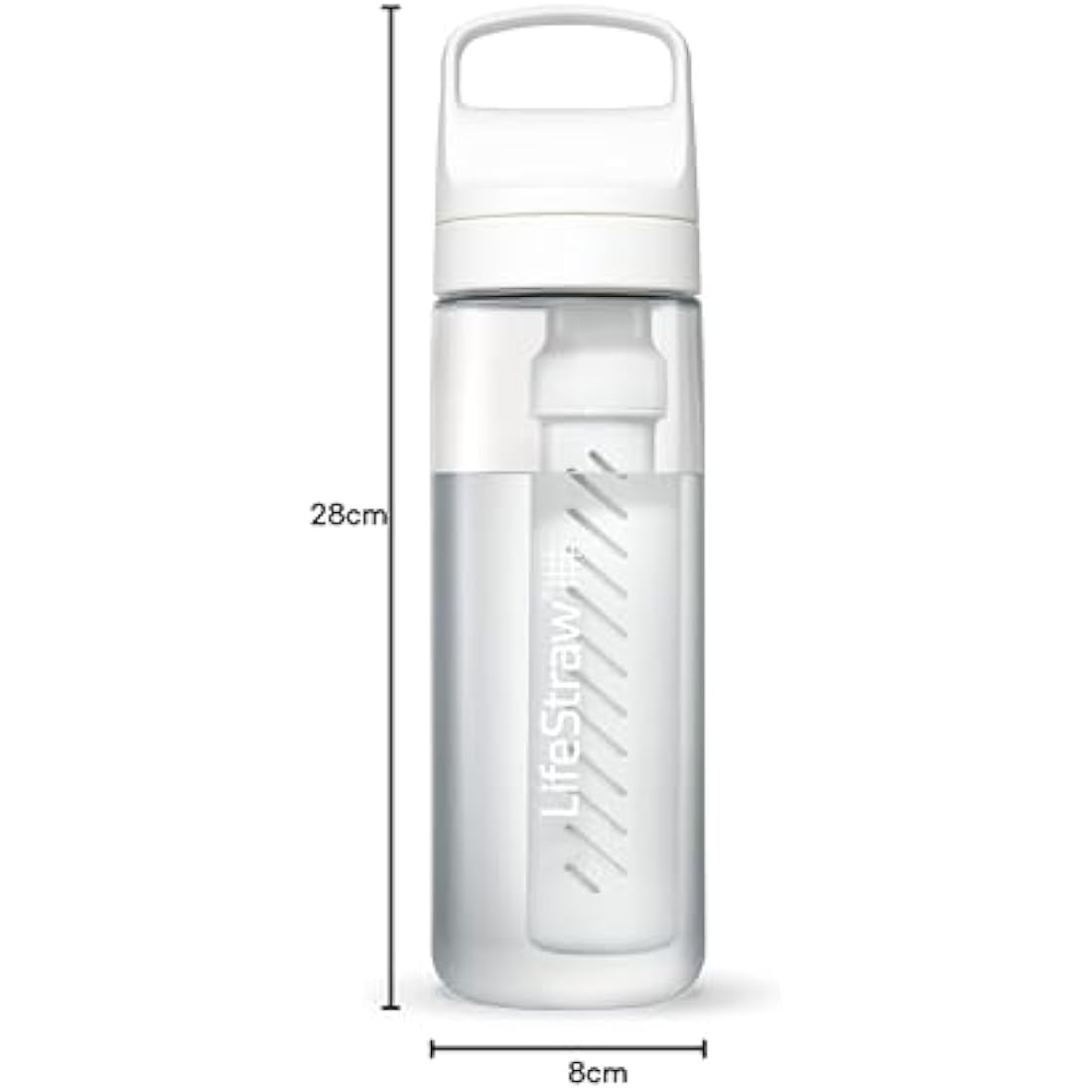LifeStraw Go Series Water Filter Bottle – 22oz BPA-Free Polar White