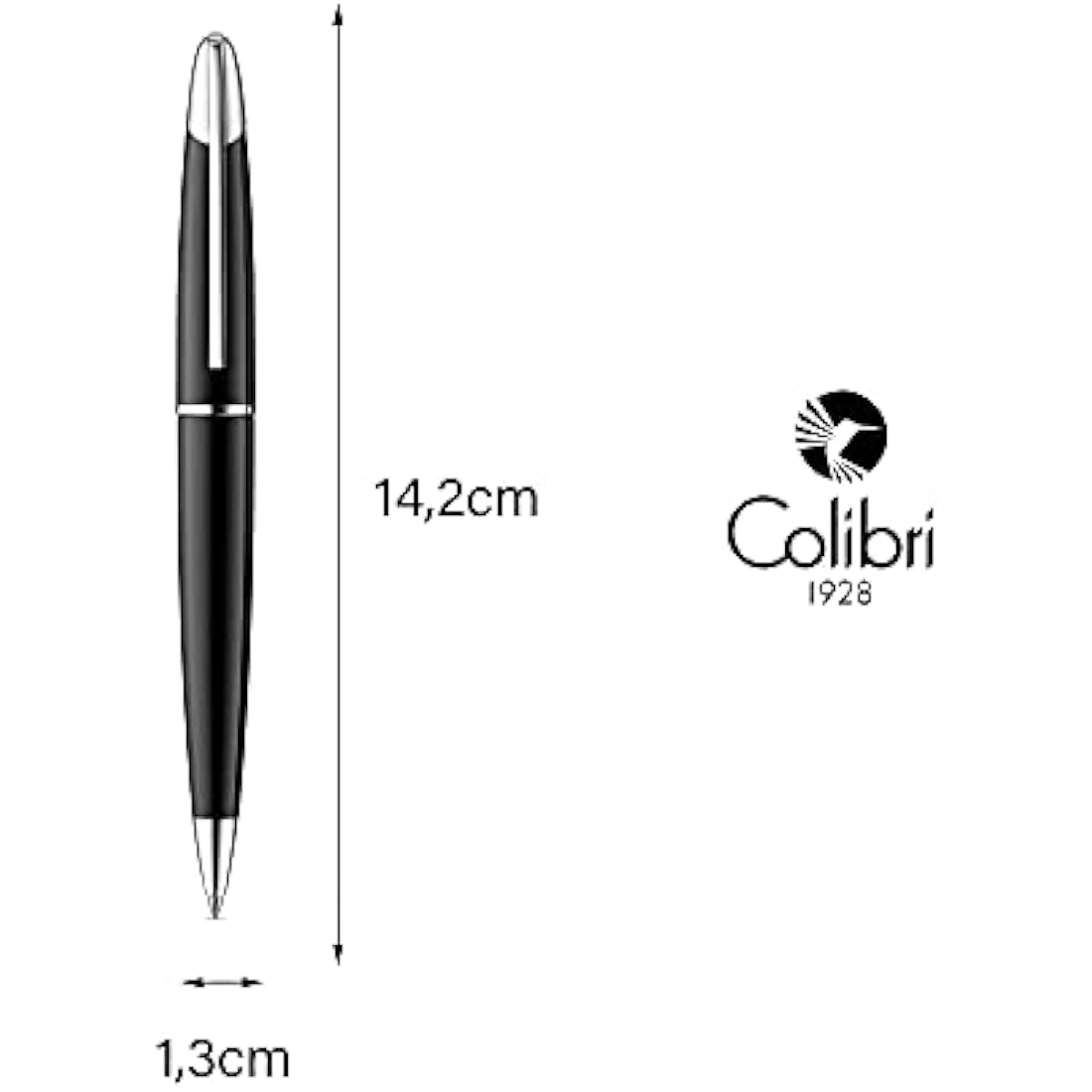 Colibri Equinox Luxury Ballpoint Pen - Black Lacquer & Chrome Finish