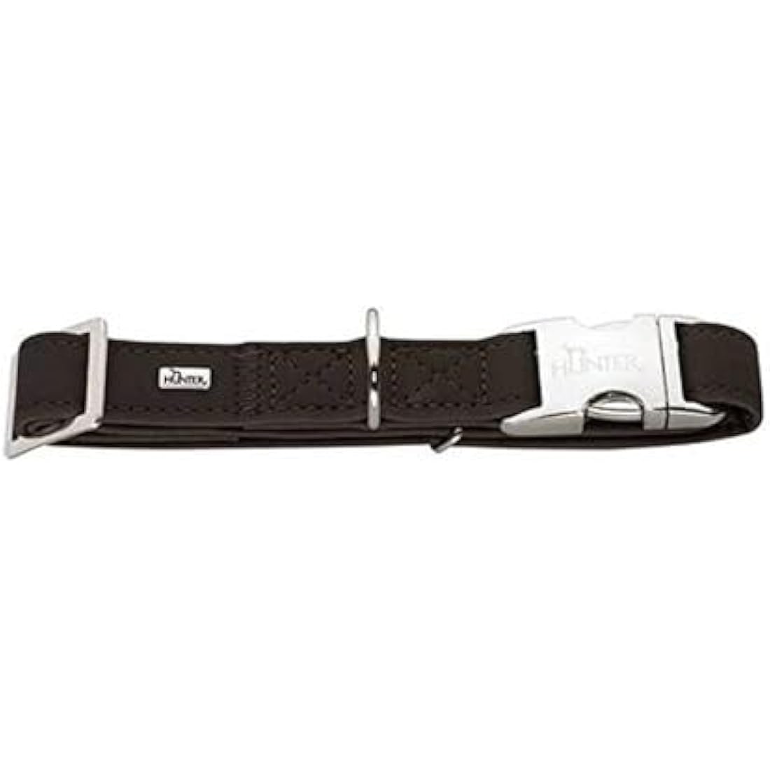 HUNTER Softie Alu-Strong Art-Nubuk Leather Dog Collar – Brown, Medium