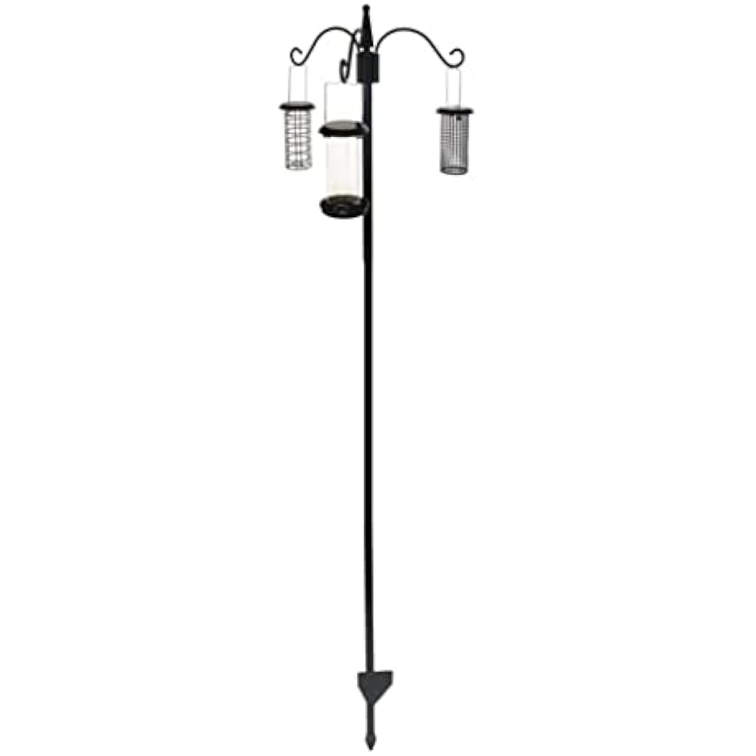 Honeyfield's Heavy Duty Bird Feeding Station | 3-Hook Garden Pole, Black